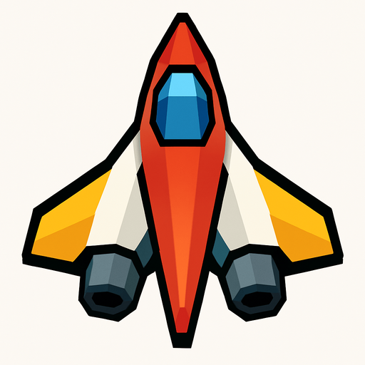 give me a low polly spaceship..
In-Game asset.  2d.  High contrast.  No shadows