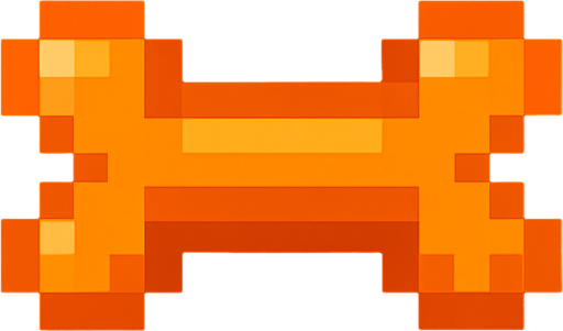 Turuncu piksel kemik.
In-Game asset.  2d.  High contrast.  No shadows