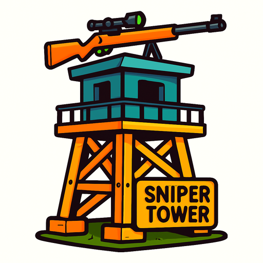 the sniper tower of tower defense.
In-Game asset.  2d.  High contrast.  No shadows