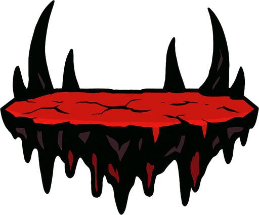 a hell platform.
In-Game asset.  2d.  High contrast.  No shadows
