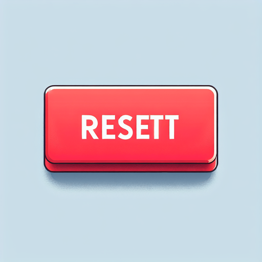 basic red horizontal rectangle button with white text "RESET".