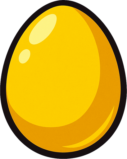 YELLOW EGG.
In-Game asset.  2d.  High contrast.  No shadows