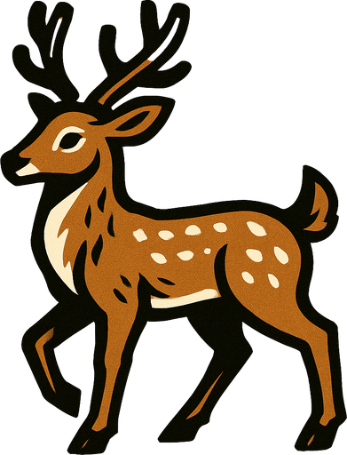 Deer.
In-Game asset.  2d.  High contrast.  No shadows