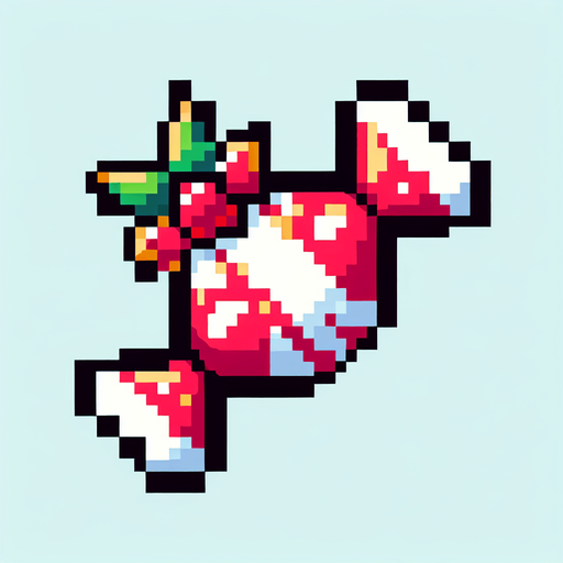 pixel candy noel.
Single Game Texture. In-Game asset. 2d. Blank background. High contrast. No shadows.