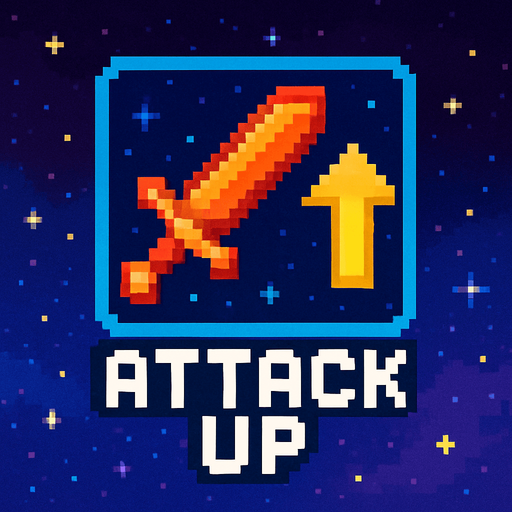 Пиксельная карта усиления атаки космос битва.
In-Game asset.  2d.  High contrast.  No shadows