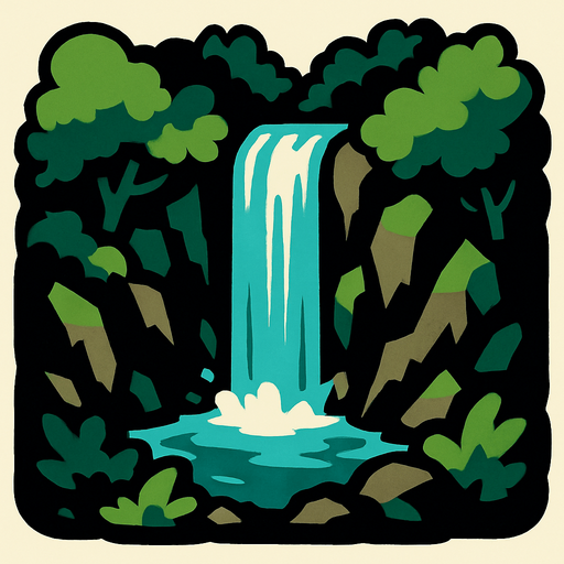 hiddenWaterfall.
In-Game asset.  2d.  High contrast.  No shadows