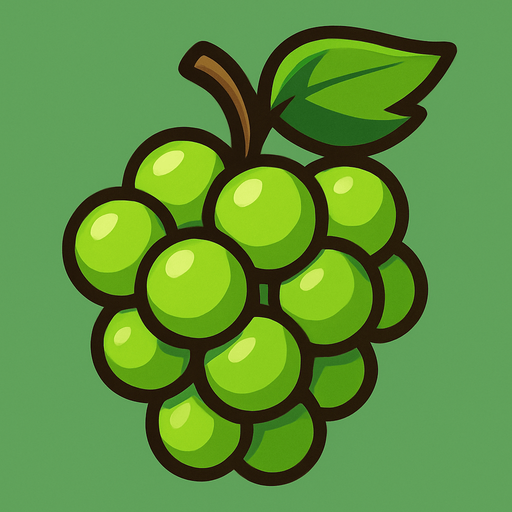 Green grape.
In-Game asset.  2d.  High contrast.  No shadows