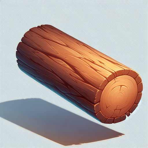 Ağaç gövdesi uzun köşesiz yüksek kaliteli. Single Game Texture. In-Game asset. 2d. Blank background. High contrast. No shadows. High Quality.
