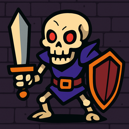 2d stylized dungeon enemy.
In-Game asset.  2d.  High contrast.  No shadows