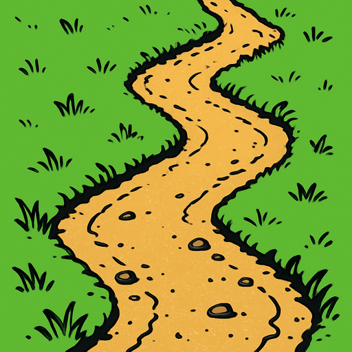 camino de tierra.
In-Game asset.  2d.  High contrast.  No shadows