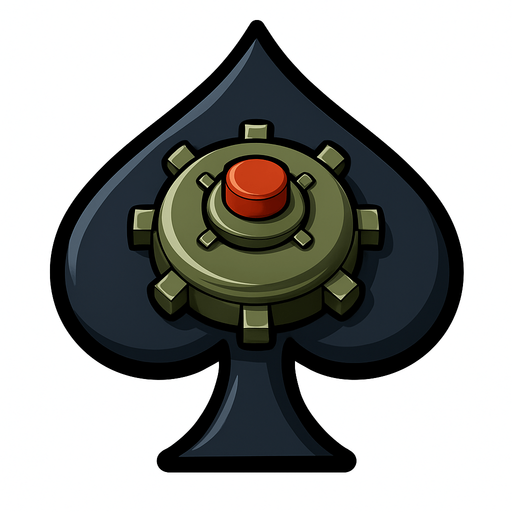 Just the spade from this image with a land mine in the center of it.