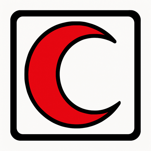 RED CRESCENT ICON.
In-Game asset.  2d.  High contrast.  No shadows