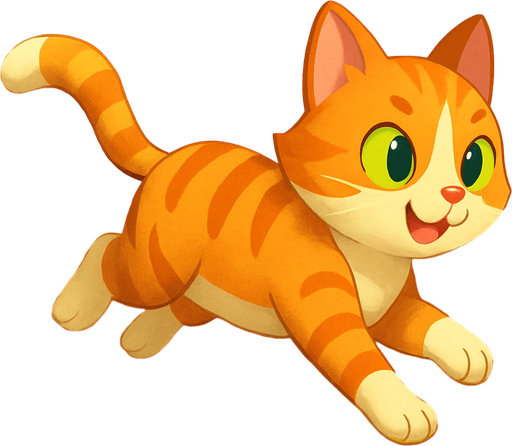 Fullscreen modern App Store landscape banner, 16:9, high definition, for a game titled "Garden Cat Run" and with the description "Control a cat running through a garden, jumping over obstacles and collecting fish treats in this endless runner game.". No text on banner!