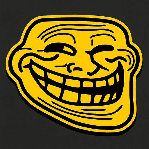 Trollface.
In-Game asset.  2d.  High contrast.  No shadows