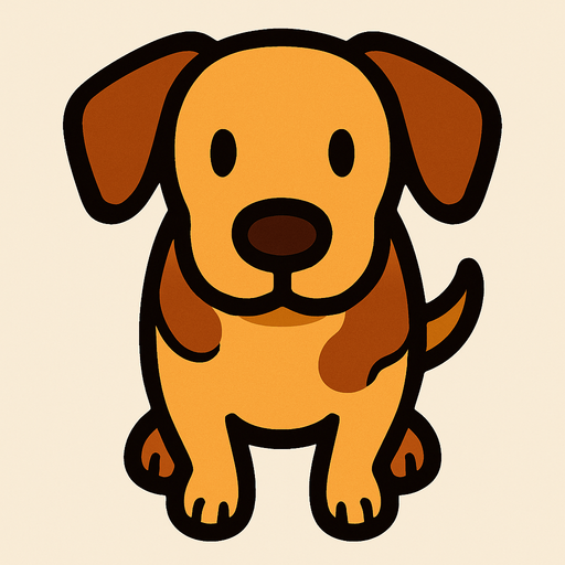 Üstten bakış köpek.
In-Game asset.  2d.  High contrast.  No shadows