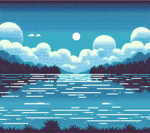 A layer of water for an endless horizontal runner. Pond surface
Single Game Texture. In-Game asset. 2d. Blank background. High contrast. No shadows.