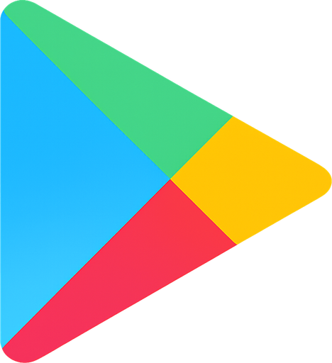 playstore logo. No background. Transparent background. Blank background. No shadows. 2d. In-Game asset. flat