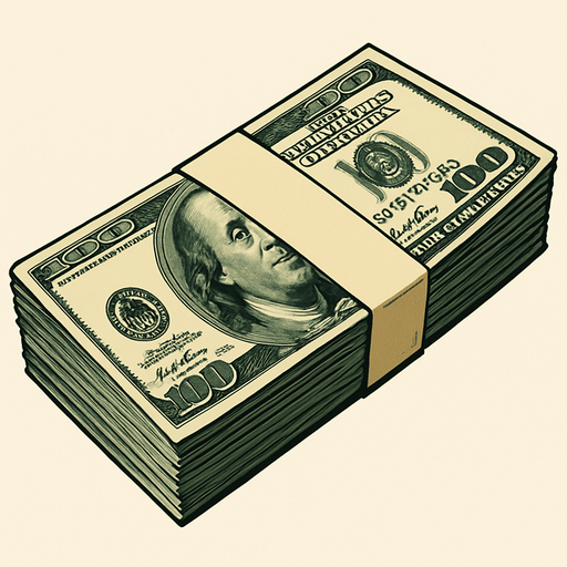 realystick money.
In-Game asset.  2d.  High contrast.  No shadows