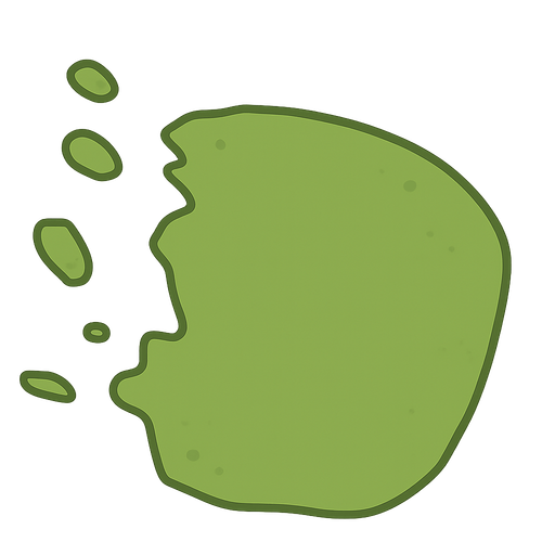 a green zombi spitt. No background. Transparent background. Blank background. No shadows. 2d. In-Game asset. flat