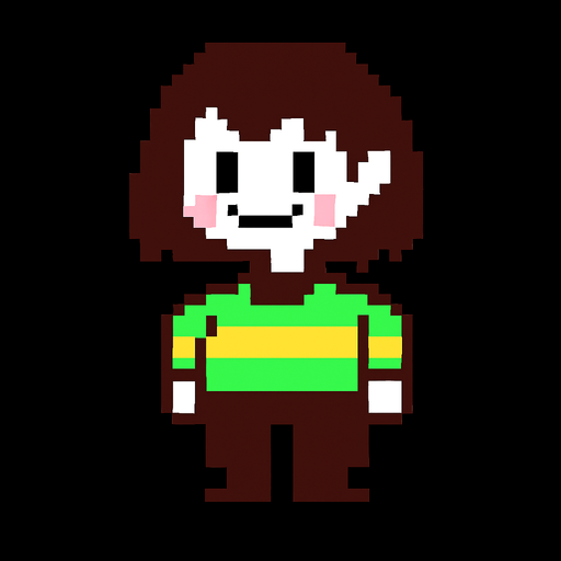 make chara from underatle.
In-Game asset.  2d.  High contrast.  No shadows