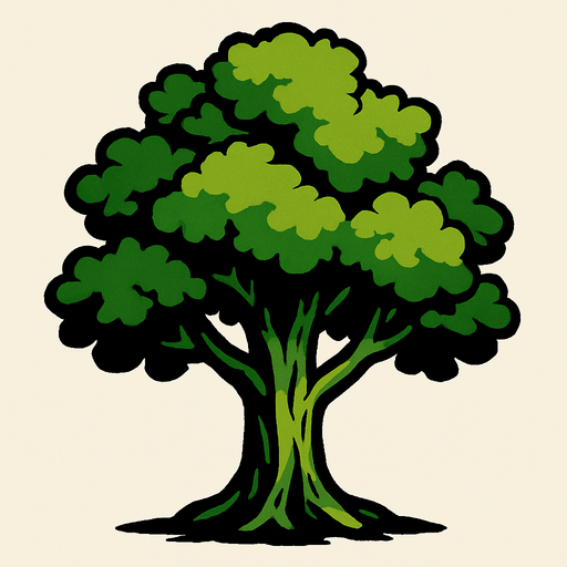 ağaç.
In-Game asset.  2d.  High contrast.  No shadows