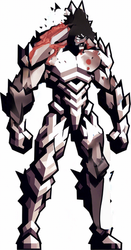 Make his whole body look destroyed.