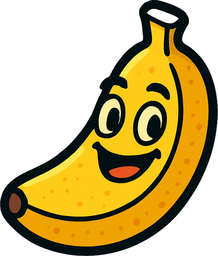 Banana with face.
In-Game asset.  2d.  High contrast.  No shadows