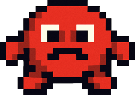 Un enemigo nivel básico visto desde arriba, pixel cartoon..
In-Game asset.  2d.  High contrast.  No shadows