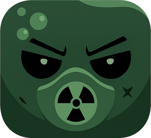 Bunun hiç birşey ni değiştirme sadece rengini koyu yeşil ve açık yeşil nükleer işareti koy ve arkaplanı olmasın