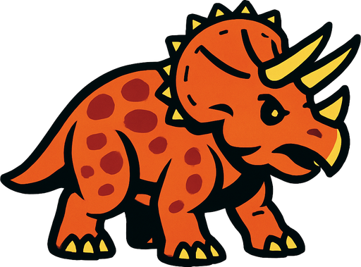 Triceratops.
In-Game asset.  2d.  High contrast.  No shadows