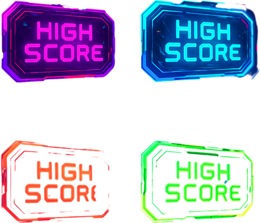 'High Score' buttons. cyberpunk. abstract. Futuer. different colors. HD colors