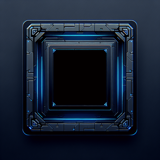 square with Neon dark blue borders, simple, futuristic, 2d.
Single Game Texture. In-Game asset. 2d. Blank background. High contrast. No shadows.