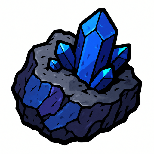 Cobalt cevheri.
In-Game asset.  2d.  High contrast.  No shadows
