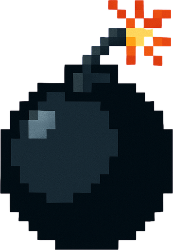 Pixel art Bomb..
In-Game asset.  High contrast.  No shadows
