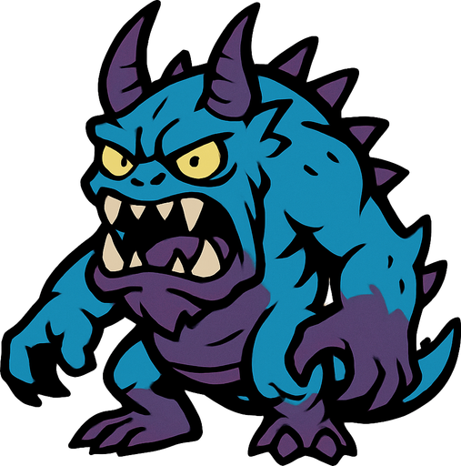 Monster.
In-Game asset.  2d.  High contrast.  No shadows
