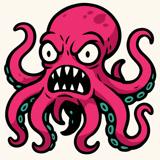 octopus monster.
In-Game asset.  2d.  High contrast.  No shadows