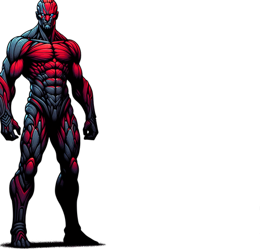 Powerful humanoid creature.
Single Game Texture. In-Game asset. 2d. Blank background. High contrast. No shadows.