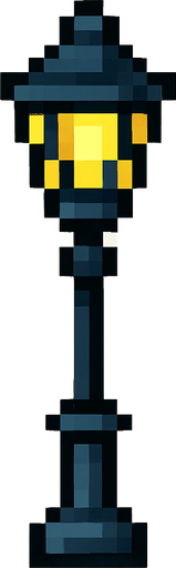 street lamp pixel.
In-Game asset.  2d.  High contrast.  No shadows