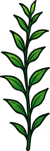 a long, thin plant.
In-Game asset.  2d.  High contrast.  No shadows