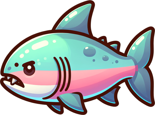 рыба пиранья для  игры, постэльные цвета
Single Game Texture. In-Game asset. 2d. Blank background. High contrast. No shadows.