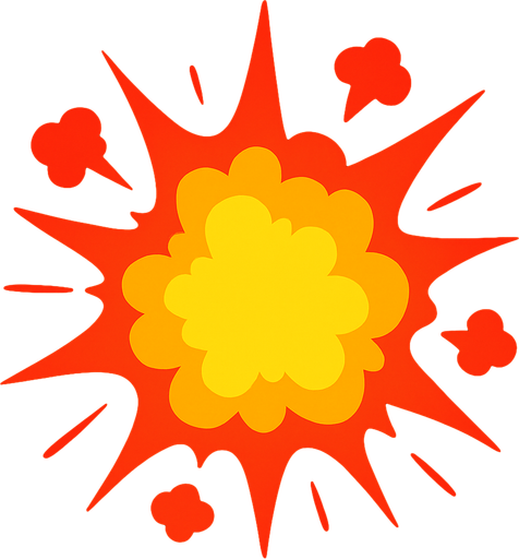 Explosion.
In-Game asset.  2d.  High contrast.  No shadows