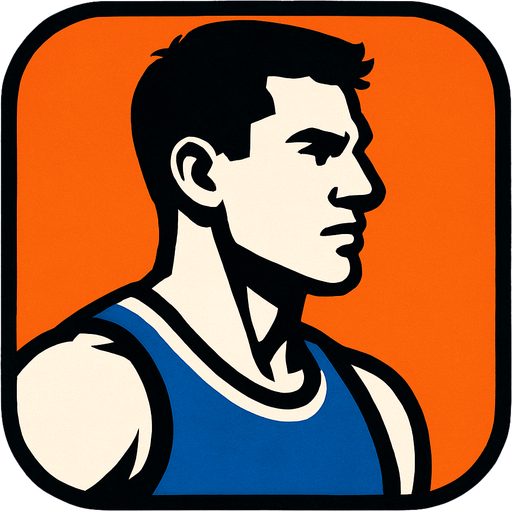 Profile photo of an athlete man.
In-Game asset.  2d.  High contrast.  No shadows