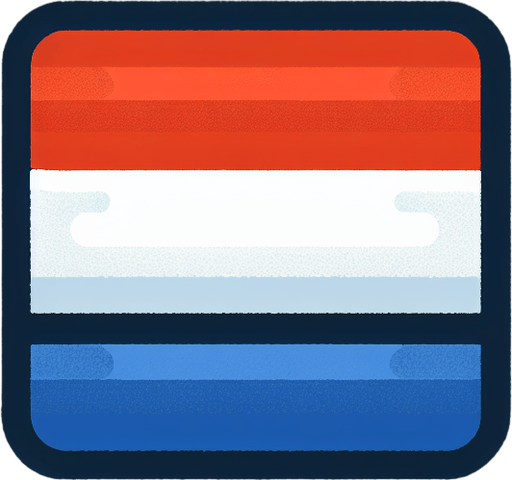 the netherlands flag. simple. flat..
Single Game Texture. In-Game asset. 2d. Blank background. High contrast. No shadows.