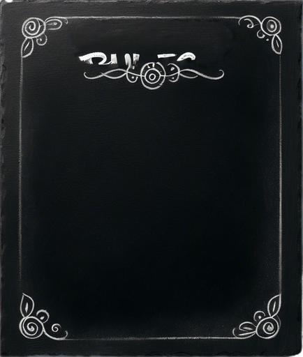 "RULES" handwritten in chalk