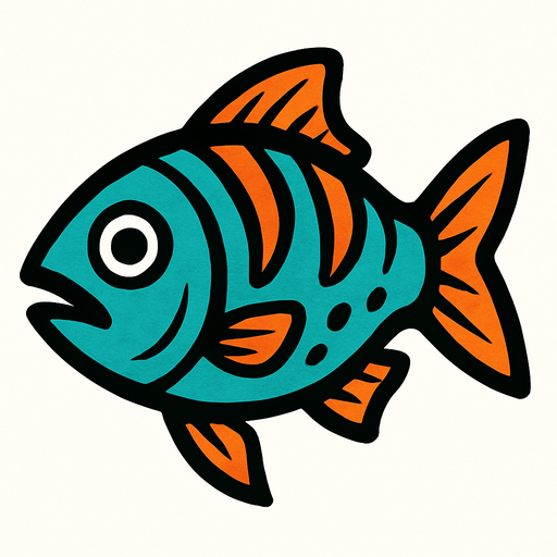 balık resmi.
In-Game asset.  2d.  High contrast.  No shadows