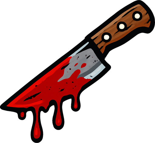 Cuchillo con sangre.
In-Game asset.  2d.  High contrast.  No shadows