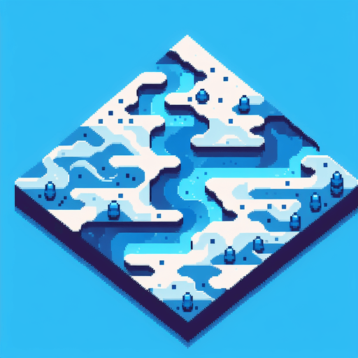 blue background representing a stylized flowing river seen directly from above. use various shades of light and dark pixels to represent the flowing currents of the river. keep the entire background minimalist and simplified. bird-eye perspective. pixelated. 8 bit.
Single Game Texture. In-Game asset. 2d. Blank background. High contrast. No shadows.