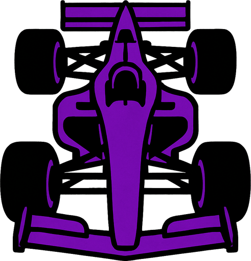Purple F1 from a bird's eye view..
In-Game asset.  2d.  High contrast.  No shadows