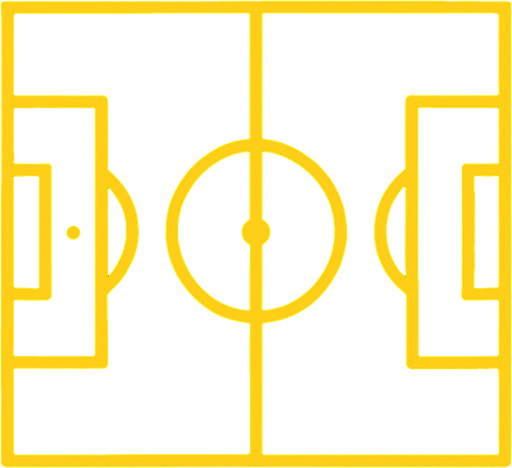 A football field.
In-Game asset.  2d.  High contrast.  No shadows