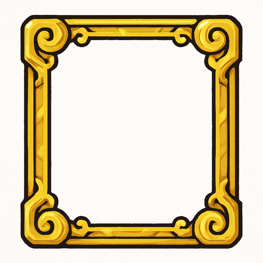 etrafı sarı işleme çerçeveli beyaz.
In-Game asset.  2d.  High contrast.  No shadows